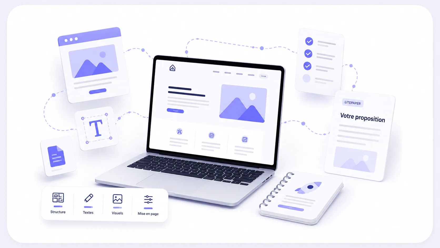 Visuel pages de site et documentation strat&eacute;gique